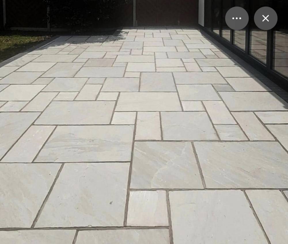 Indian sandstone patio close-up detail